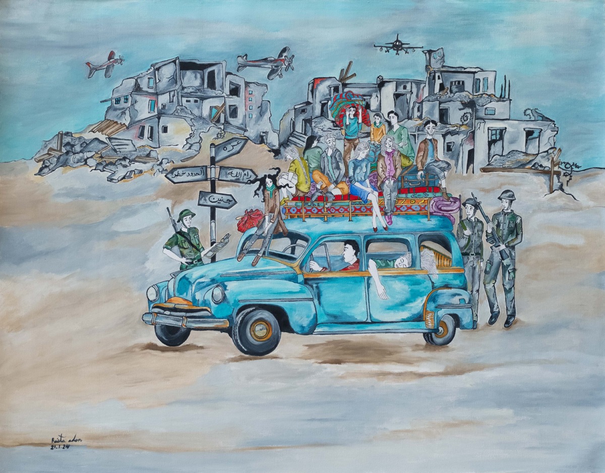 Raida Adon, Immigration, 2024, oil on canvas, 83*105 cm. Courtesy of the artist