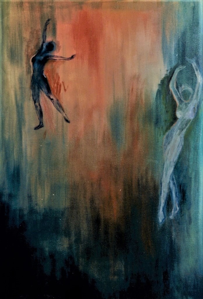 Lamees Khoury, Two more 1999, Oil in canvas, 190x90 cm. Courtesy of the artist