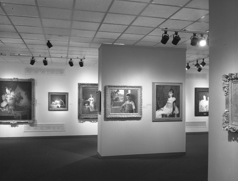 Installation view, Women Artists 1550-1950, the Brooklyn Museum October 1, 1977 - November 27, 1977. Curators: Dr. Ann Sutherland Harris, Dr. Linda Nochlin.