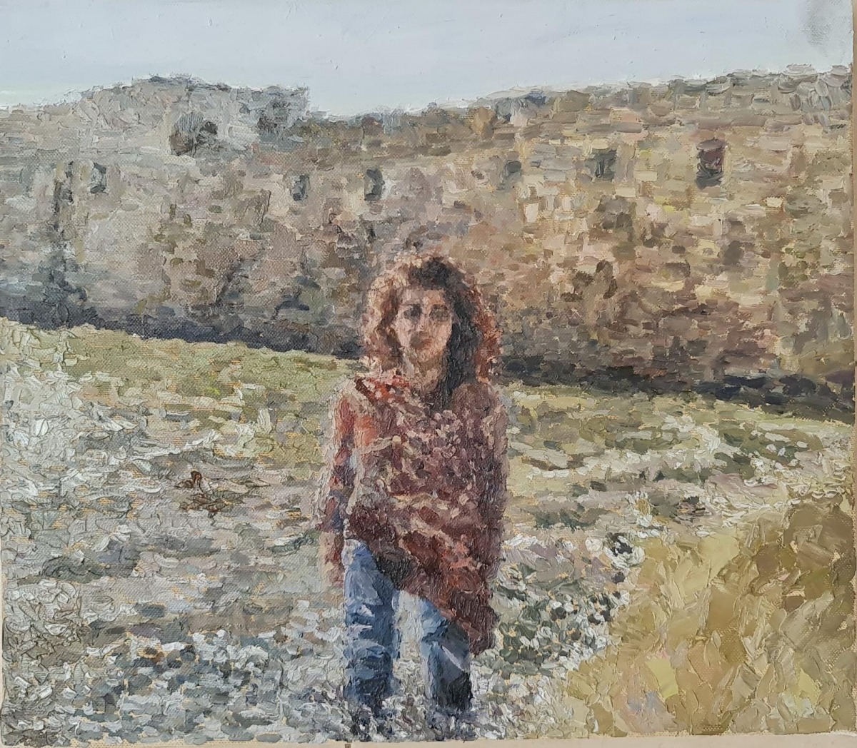 رزان شامي، بدون عنوان، زيت على قماش، 40\35، 2022، بلطف الفنانة